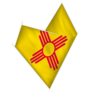 Sketched Crooked Heart With Flag Of New Mexico Sticker