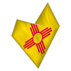 Sketched Crooked Heart With Flag Of New Mexico Sticker