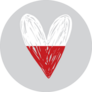 Sketched Heart In Poland Flag Sticker