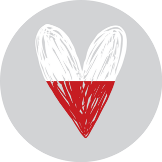 Sketched Heart In Poland Flag Sticker