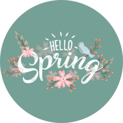 Sketched Hello Spring Typography Sticker