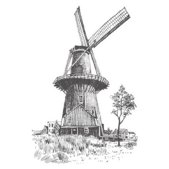 Sketches Of Leiden In Netherlands Sticker