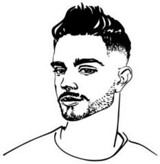 Sketching Handsome Arabian Young Man Sticker