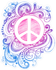 Sketchy Doodle Peace Sign Sticker