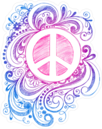 Sketchy Doodle Peace Sign Sticker