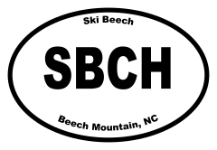 Ski Beech Oval Sticker