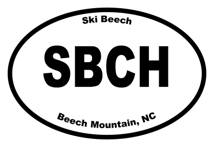 Ski Beech Oval Sticker