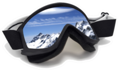Ski Goggles With Realistic Reflection Of Mountains Sticker