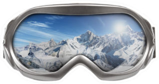 Ski Goggles With Reflection Of Mountains Sticker