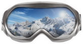 Ski Goggles With Reflection Of Mountains Sticker