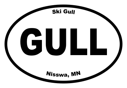 Ski Gull Oval Sticker