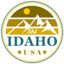 Ski Idaho Mountains Circle Sticker