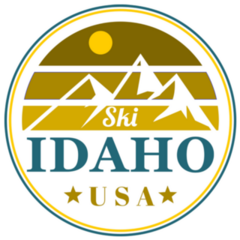Ski Idaho Mountains Circle Sticker