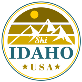 Ski Idaho Mountains Circle Sticker