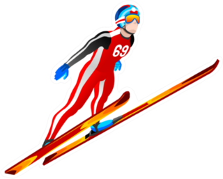 Ski Jumping Athlete Winter Sport Man Sticker