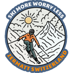 Ski More Worry Less In Zermatt Matterhorn Switzerland Sticker