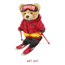 Ski On! Bear Skiing Illustration Sticker