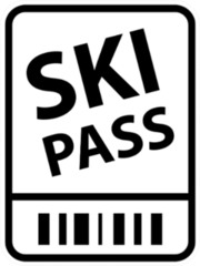 Ski Pass Outline Ticket Icon Sticker