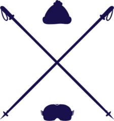 Ski Poles, Hat And Ski Mask Sticker