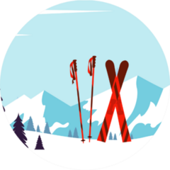 Ski Resort Winter Landscape Sticker