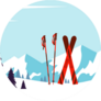 Ski Resort Winter Landscape Sticker