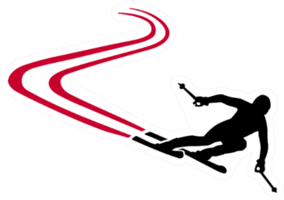 Ski Run With Red Track Sticker