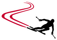 Ski Run With Red Track Sticker