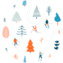 Ski Seamless Pattern Sticker