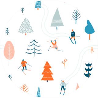 Ski Seamless Pattern Sticker