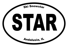 Ski Snowstar Oval Sticker