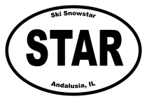 Ski Snowstar Oval Sticker