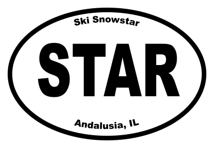 Ski Snowstar Oval Sticker