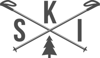 Ski with Crossed Poles Sticker