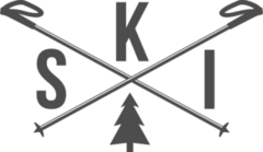 Ski with Crossed Poles Sticker