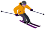 Skier And Snow Yellow Coat Sticker