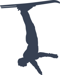 Skier Upside Down Sticker