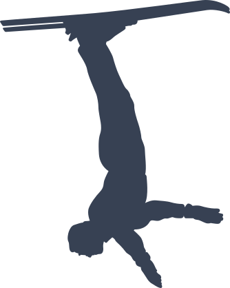 Skier Upside Down Sticker