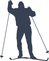 Skier Walking Sticker