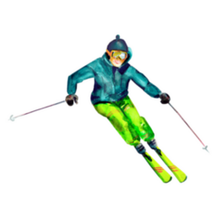 Skier Watercolor Sticker
