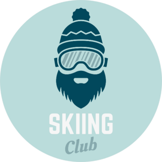 Skier With Beard Ski Club Sticker