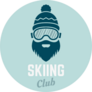 Skier With Beard Ski Club Sticker