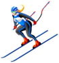 Skiing Downhill Athlete Illustration Sticker