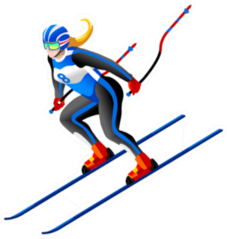 Skiing Downhill Athlete Illustration Sticker