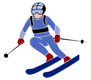 Skiing Downhill Giant Slalom Athlete Sticker