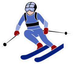 Skiing Downhill Giant Slalom Athlete Sticker