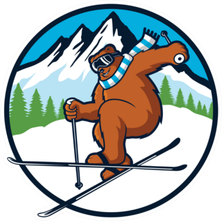 Skiing Polar Bear Sticker