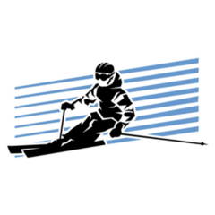 Skiing Silhouette Illustration Sticker