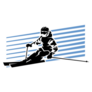 Skiing Silhouette Illustration Sticker