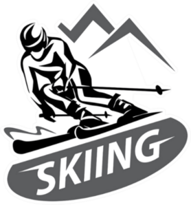 Skiing Stylized Symbol Sticker