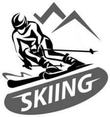 Skiing Stylized Symbol Sticker